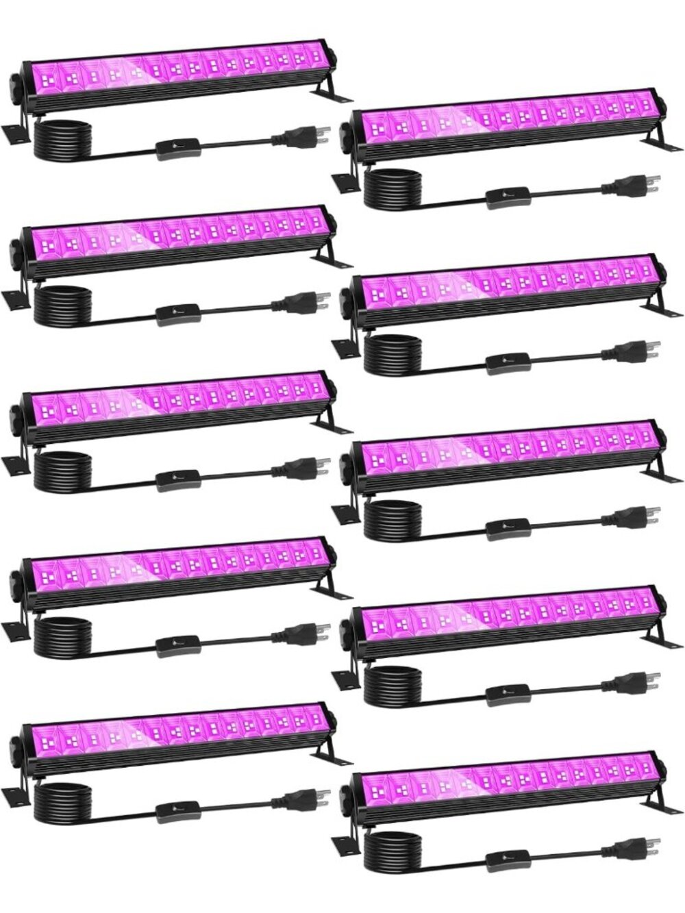 42W LED Black Light Bar - Glow in the Dark Party Lights, Halloween Decor, 10